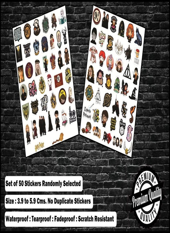 PIXELARTZ ملصقات فينيل من PIXELARTZ بتصميم مستوحى من أفلام HP، يمكنك تركيبها بنفسك على الكمبيوتر المحمول، لوح التزلج، الأمتعة، لوح التزلج على الجليد، الثلاجة، الألعاب، السيارة، الدراجات، الهواتف، الجيتار (متعددة الألوان) (16) - Image 2